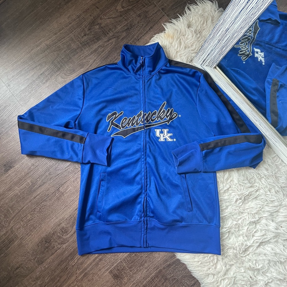 Uk large womens university of ky Kentucky jacket zipper sporty blue black white